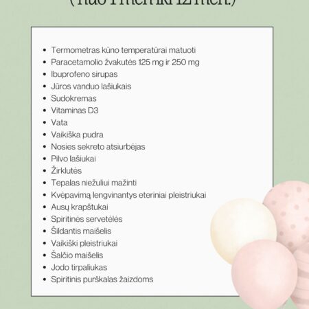 Kūdikio ( 1-12 mėn) vaistinėlė