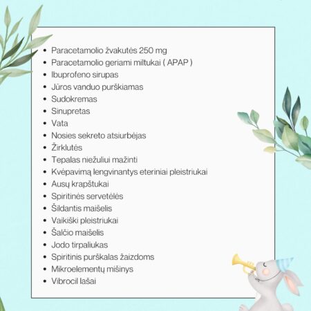 Mažų vaikų (1-6m.) vaistinėlė