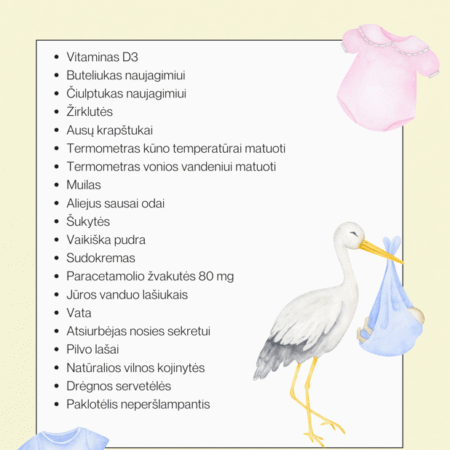 Naujagimio vaistinėlės sąrašas